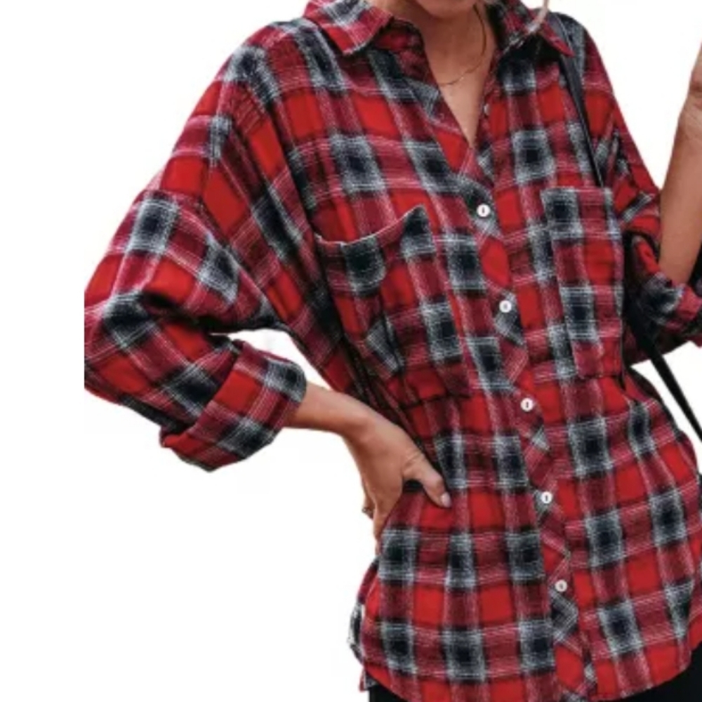 ❣New boutique plaid shirt NWOT - Picture 2 of 13